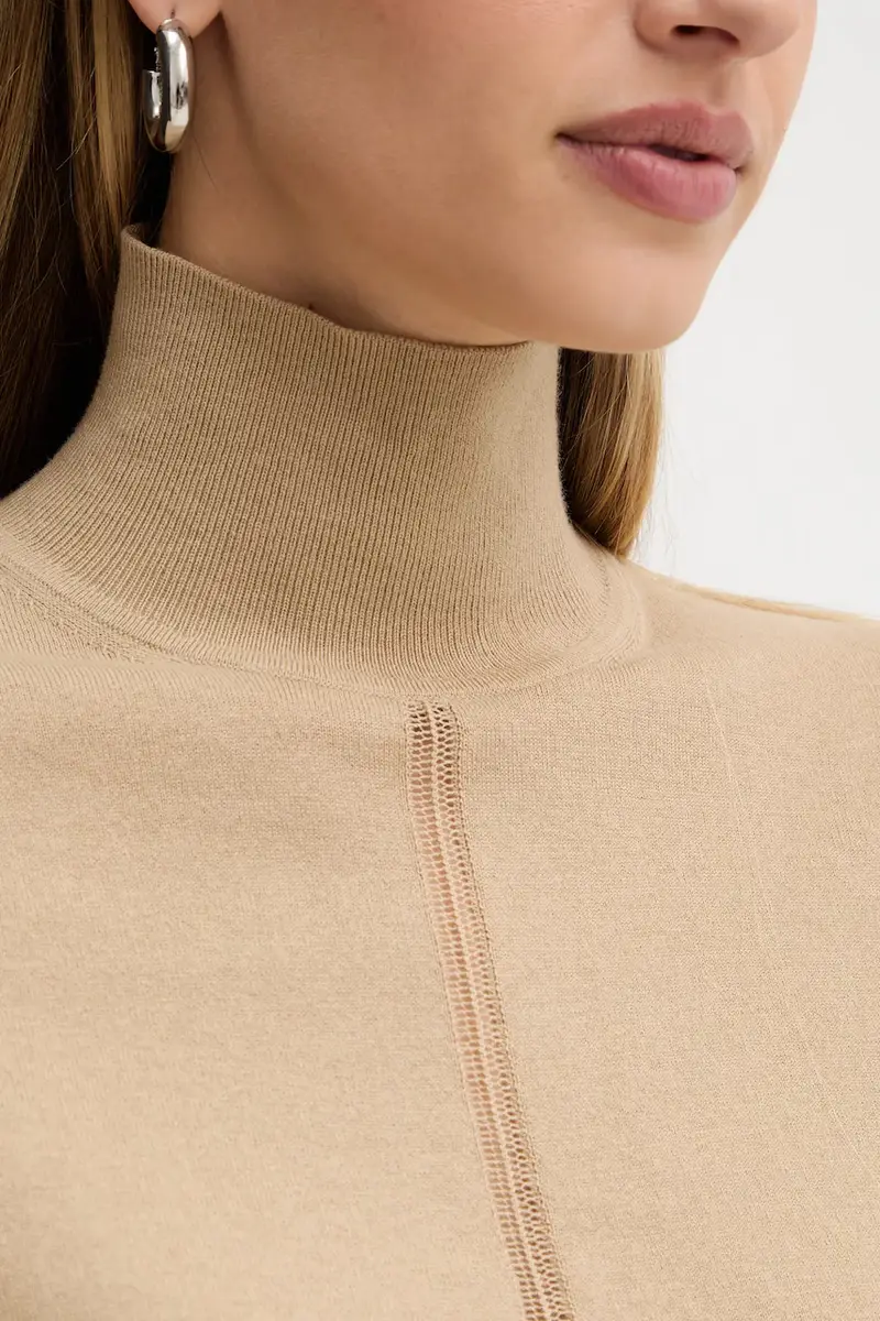 maglione con lana colore beige 50551356 miniatura 5