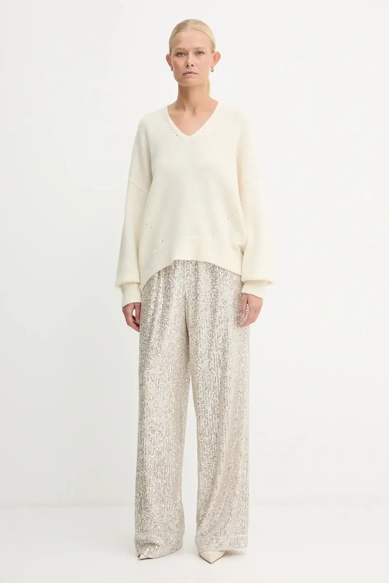 maglione con lana colore bianco 50550464 Beige miniatura 2