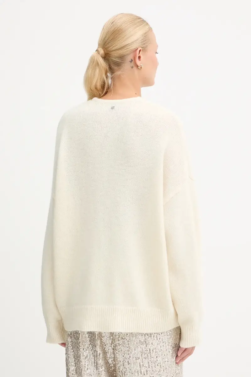 maglione con lana colore bianco 50550464 Beige miniatura 3