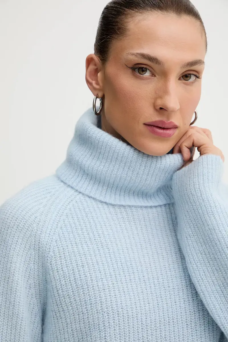 maglione con lana colore blu 50548937 miniatura 4