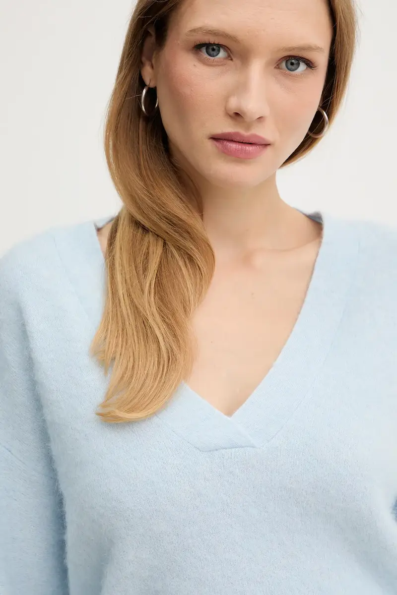 maglione con lana colore blu 50549185 miniatura 4