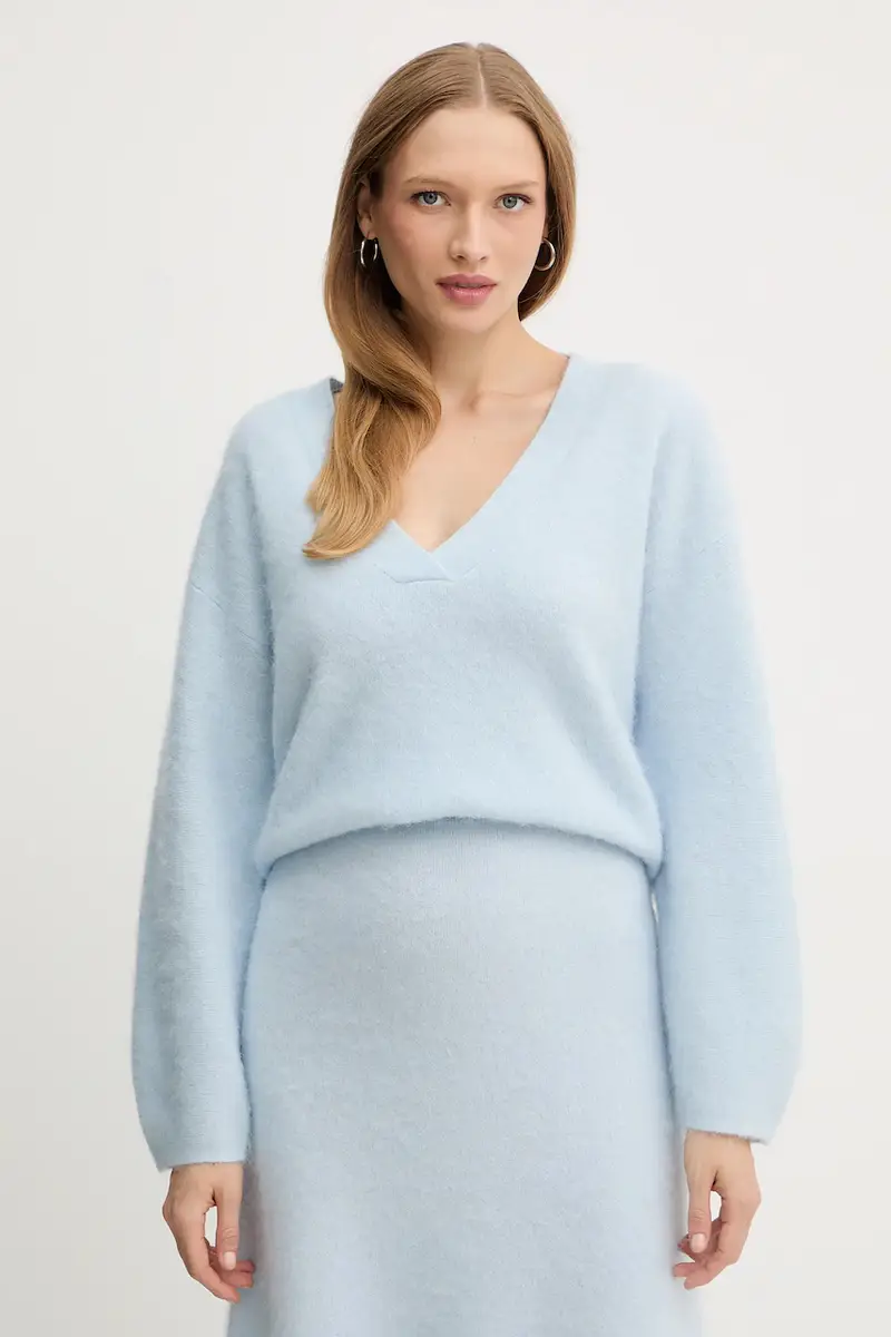 maglione con lana colore blu 50549185