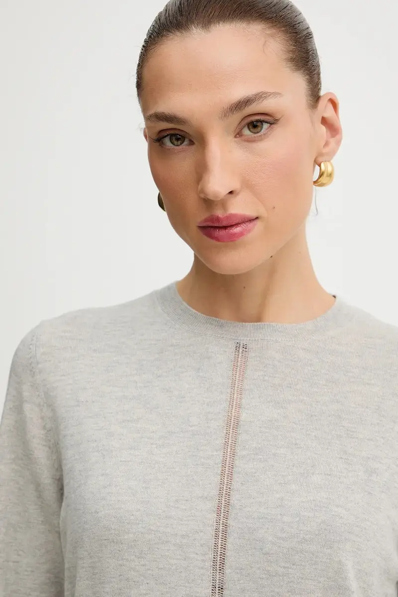 maglione con lana colore grigio 50548927 miniatura 4