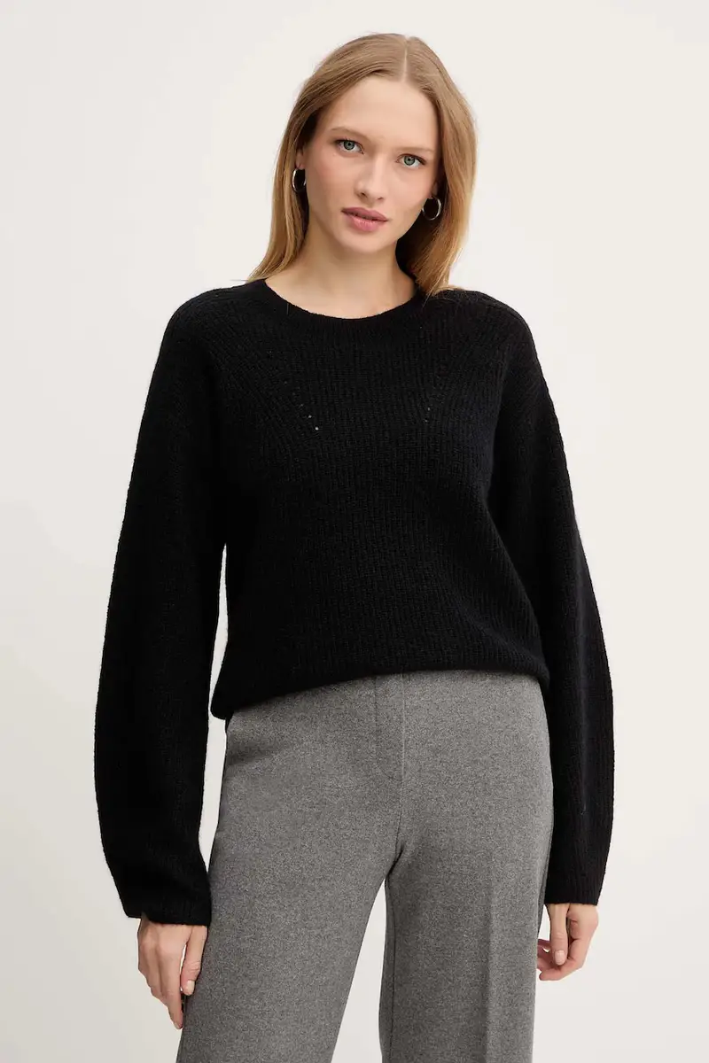 maglione con lana colore nero 50548929