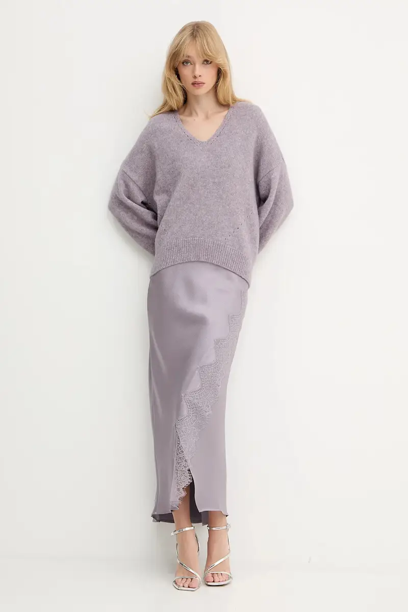 maglione con lana colore violetto 50550464 miniatura 2