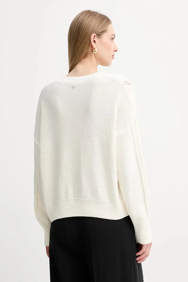 maglione in cotone donna colore beige 50545875 miniatura 3