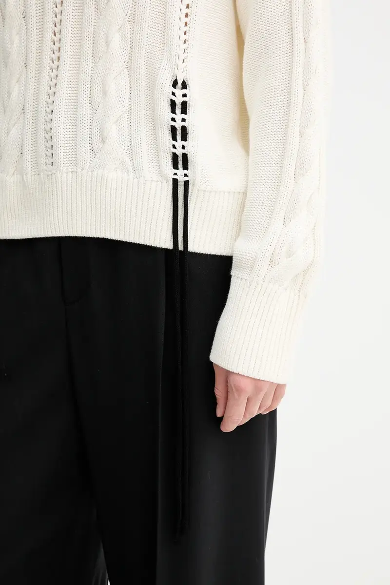 maglione in cotone donna colore beige 50545875 miniatura 5