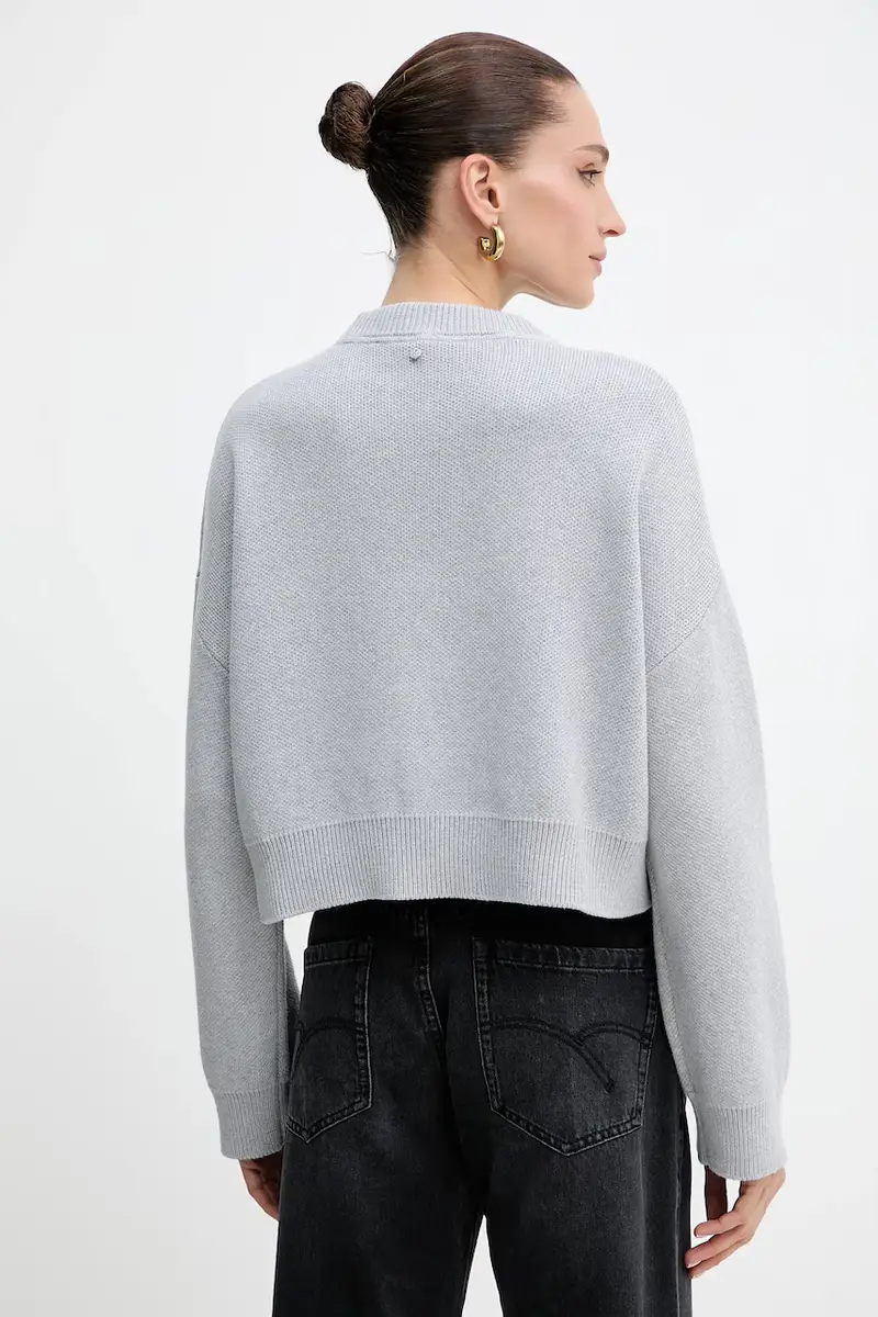 maglione in cotone donna colore grigio 50543979 miniatura 3