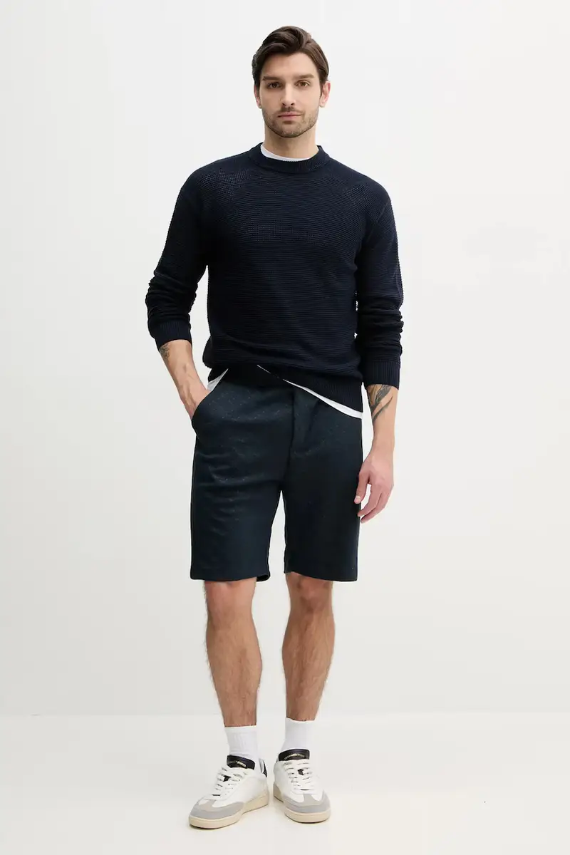 maglione in cotone uomo colore blu navy 50538290 miniatura 2