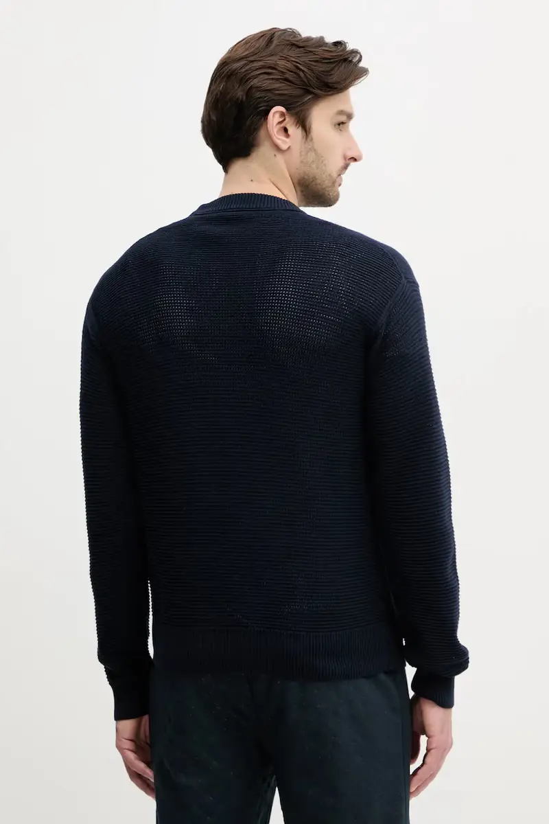 maglione in cotone uomo colore blu navy 50538290 miniatura 3