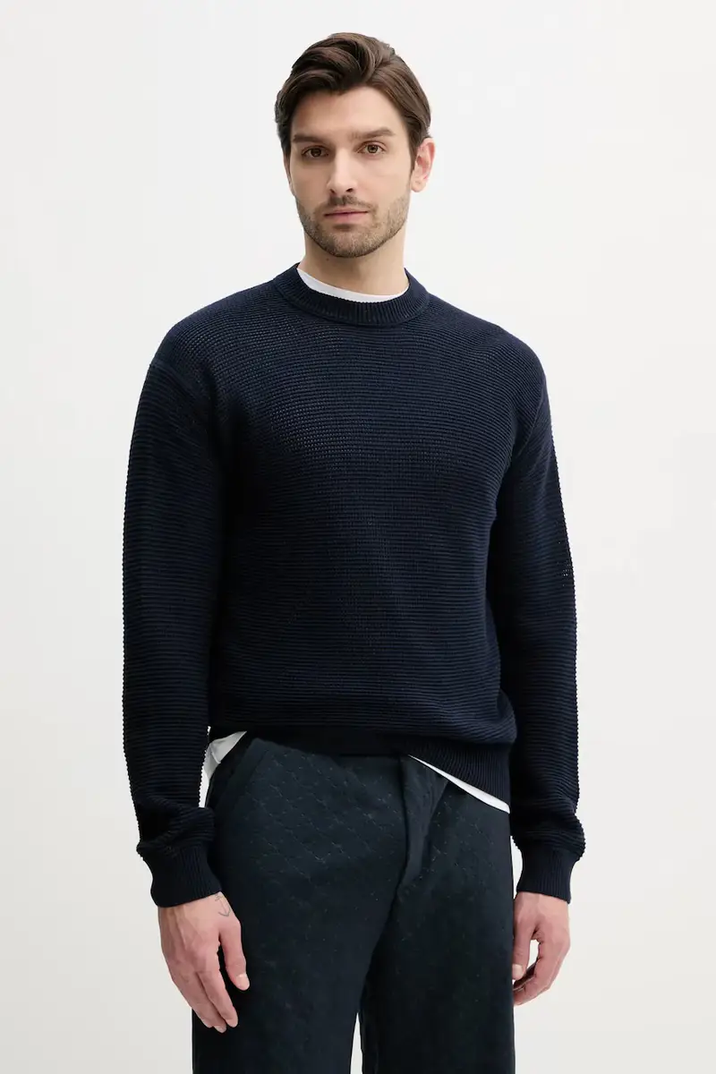 maglione in cotone uomo colore blu navy 50538290