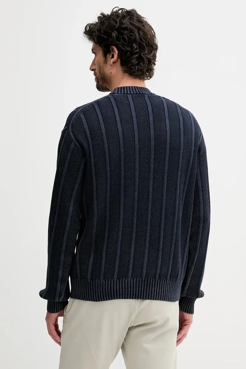 maglione in cotone uomo colore blu navy 50543690 miniatura 3