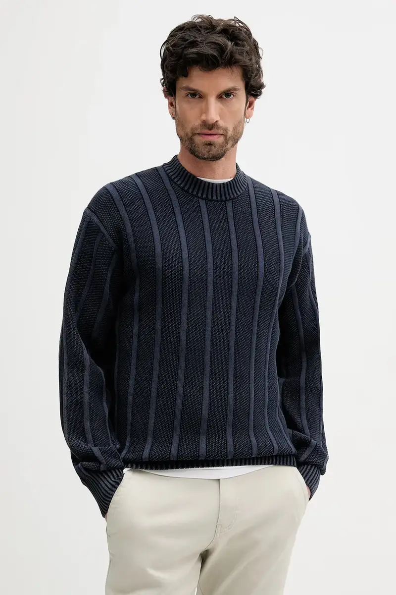 maglione in cotone uomo colore blu navy 50543690