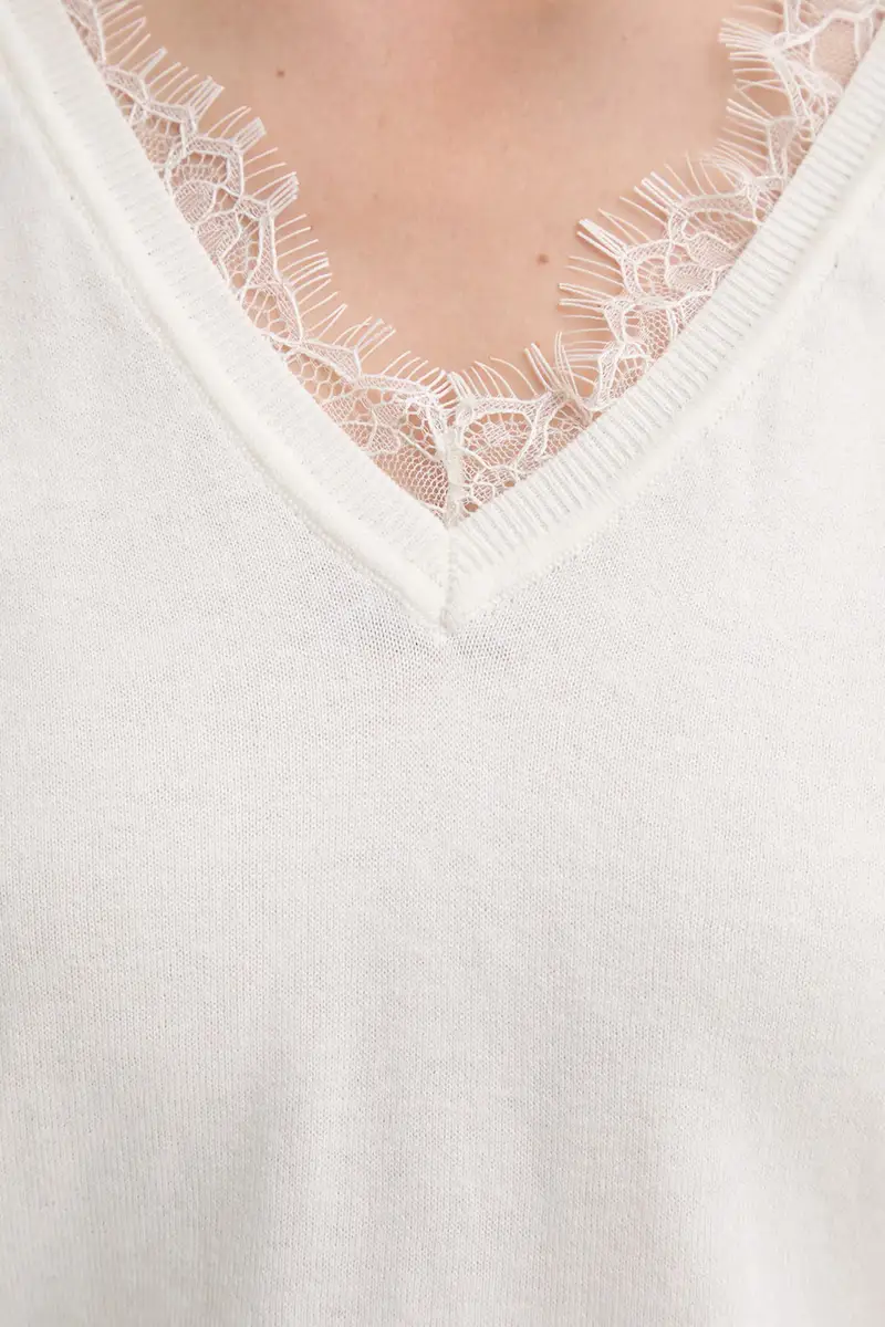 maglione in lana donna colore beige 50551357 miniatura 5