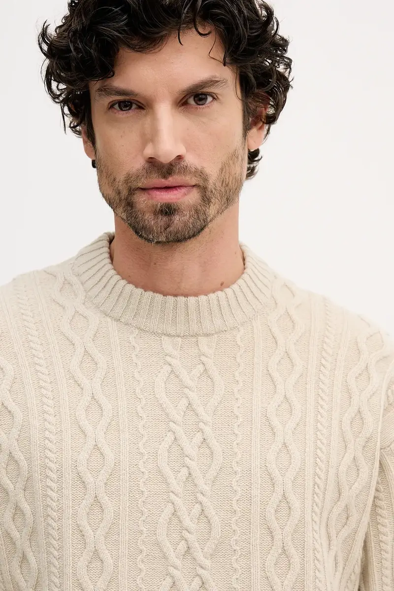 maglione in lana Kableto Beige miniatura 4