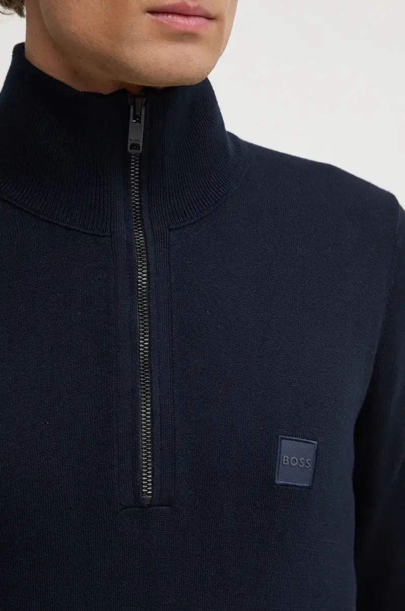 maglione in misto lana uomo colore beige 50527585 Blu navy miniatura 5