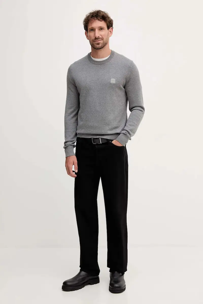 maglione in misto lana uomo colore blu navy 50527583 Grigio miniatura 2