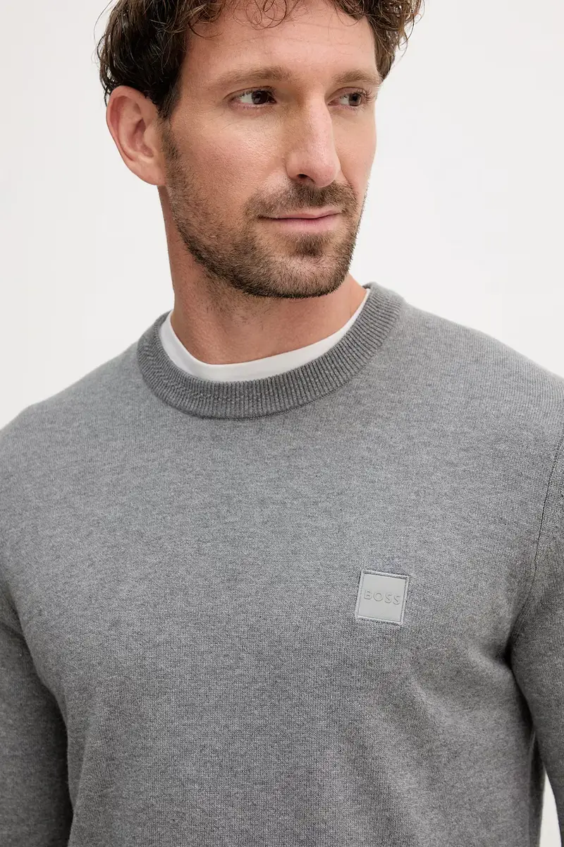 maglione in misto lana uomo colore blu navy 50527583 Grigio miniatura 4