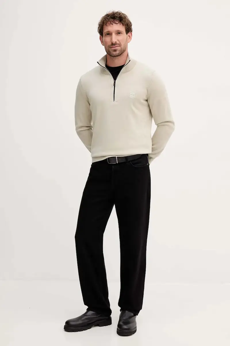 maglione in misto lana uomo colore nero 50527585 Beige miniatura 2