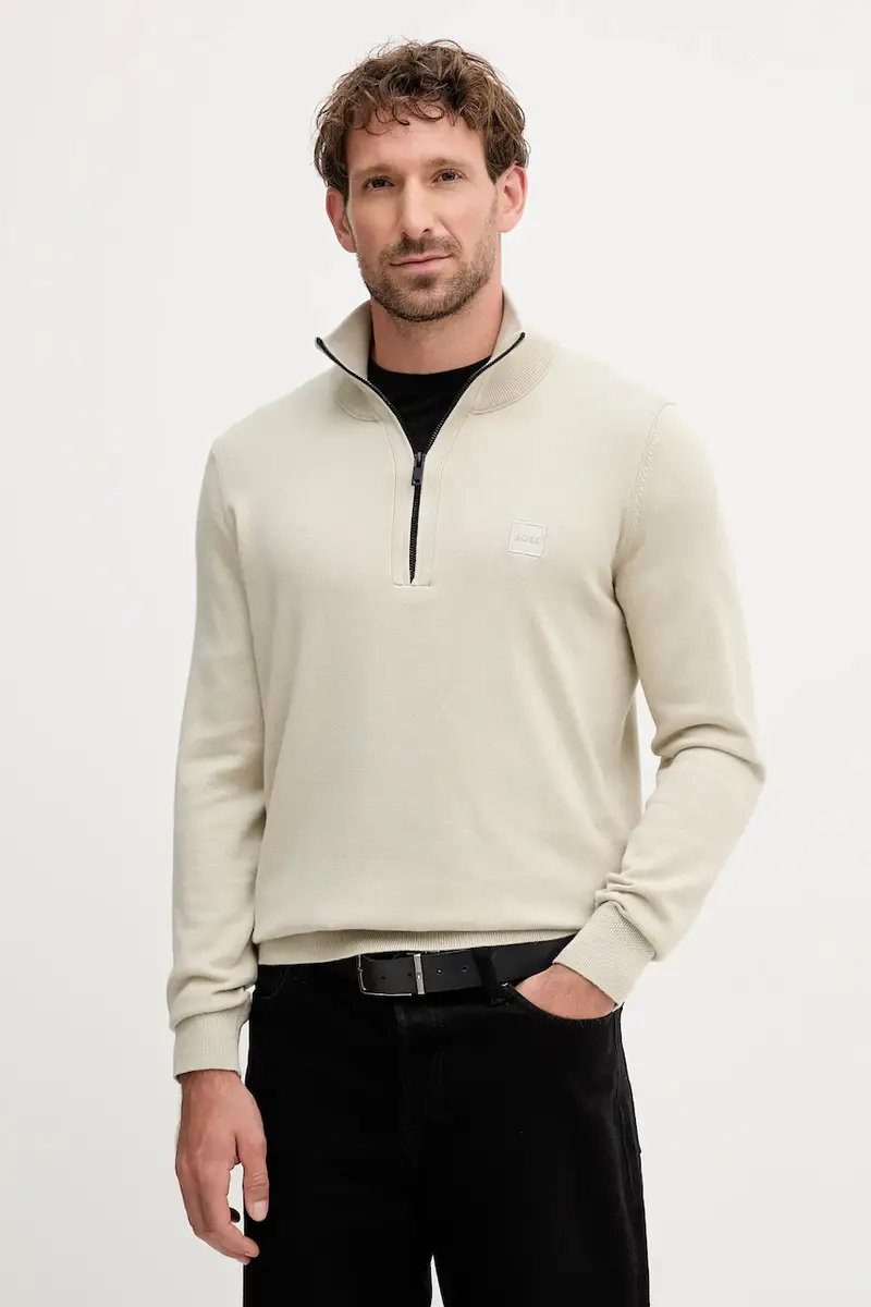 maglione in misto lana uomo colore nero 50527585 Beige