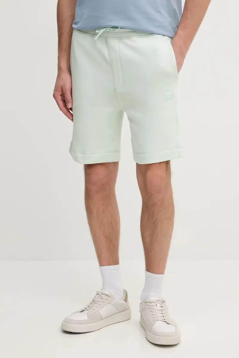 pantaloncini in cotone colore turchese Verde