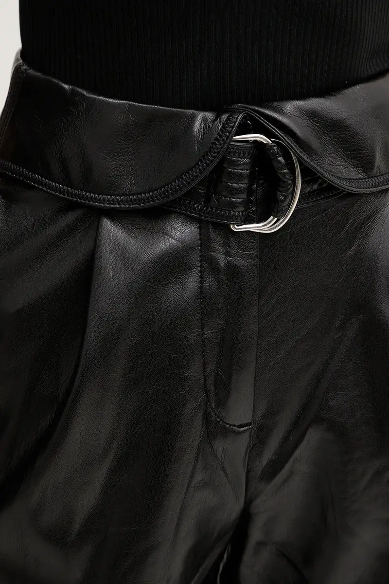 Boss Orange Boss arancione Pantaloni dritti neri in pelle miniatura 4