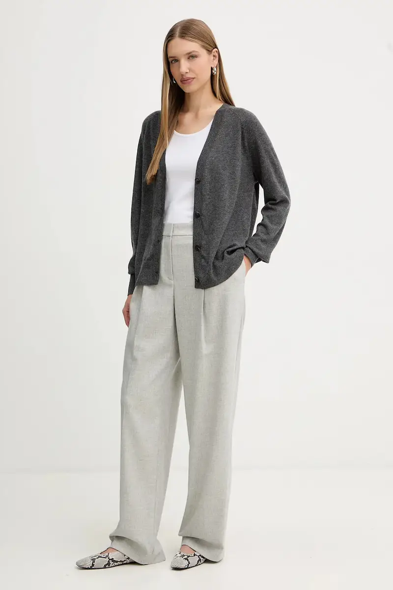 pantaloni con lana colore grigio 50547679 miniatura 2