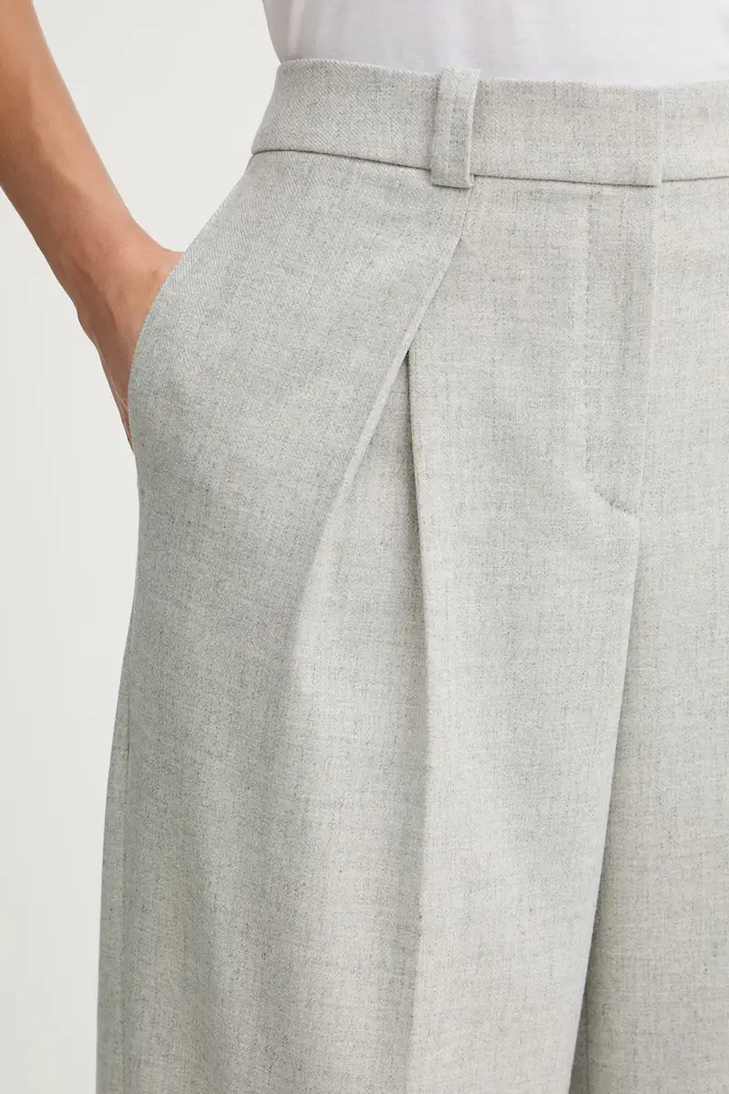 pantaloni con lana colore grigio 50547679 miniatura 4