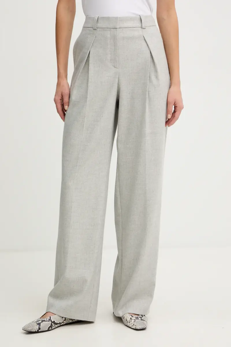 pantaloni con lana colore grigio 50547679