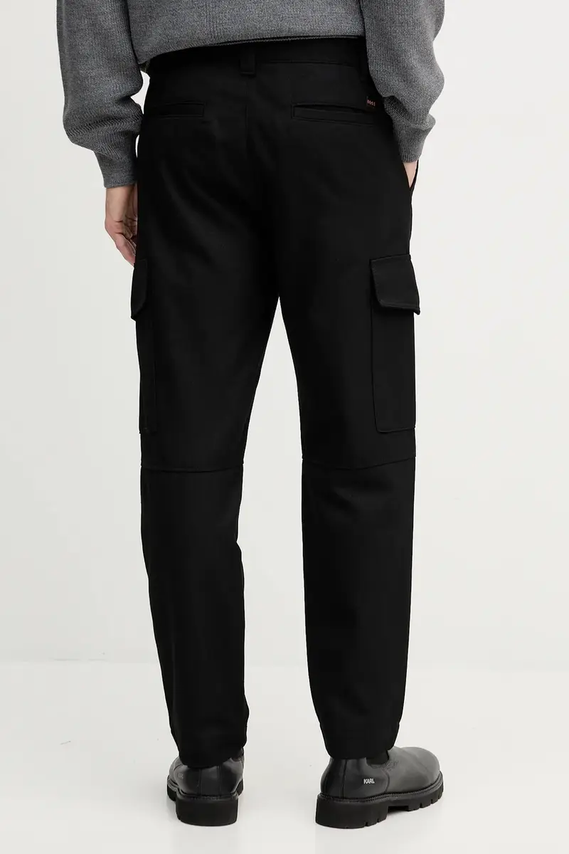 pantaloni con lana colore nero 50553971 miniatura 3