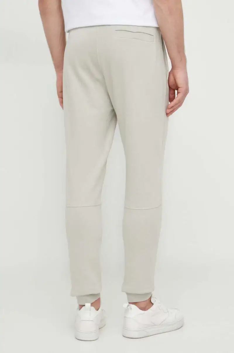 pantaloni da jogging in cotone colore beige miniatura 3