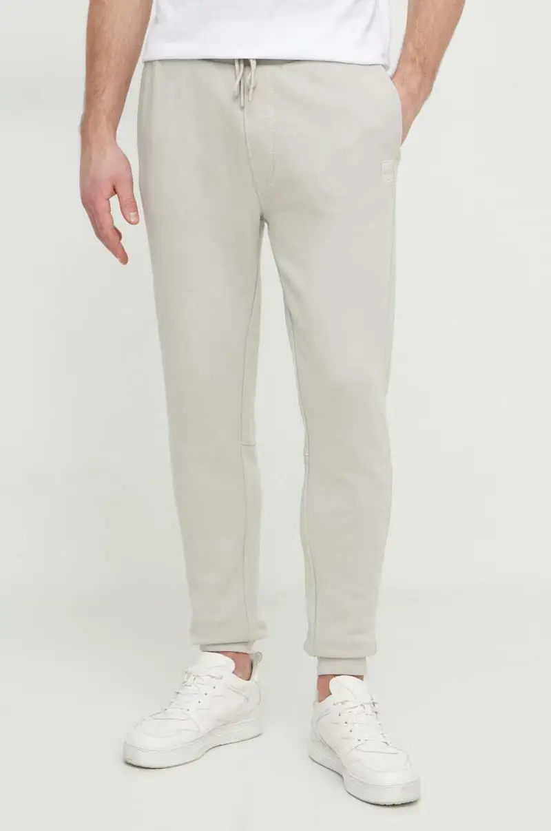 pantaloni da jogging in cotone colore beige