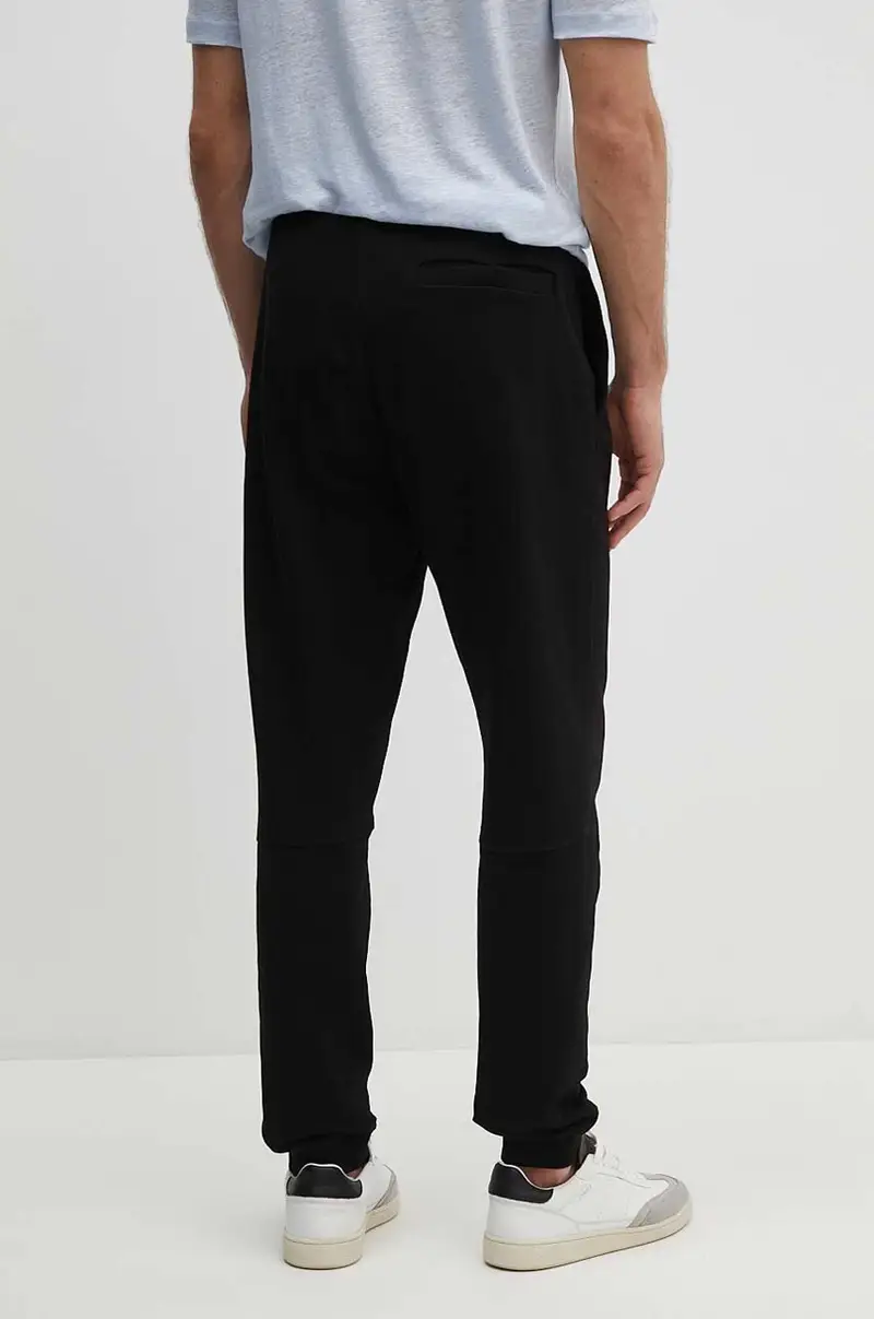 pantaloni da jogging in cotone colore nero miniatura 3