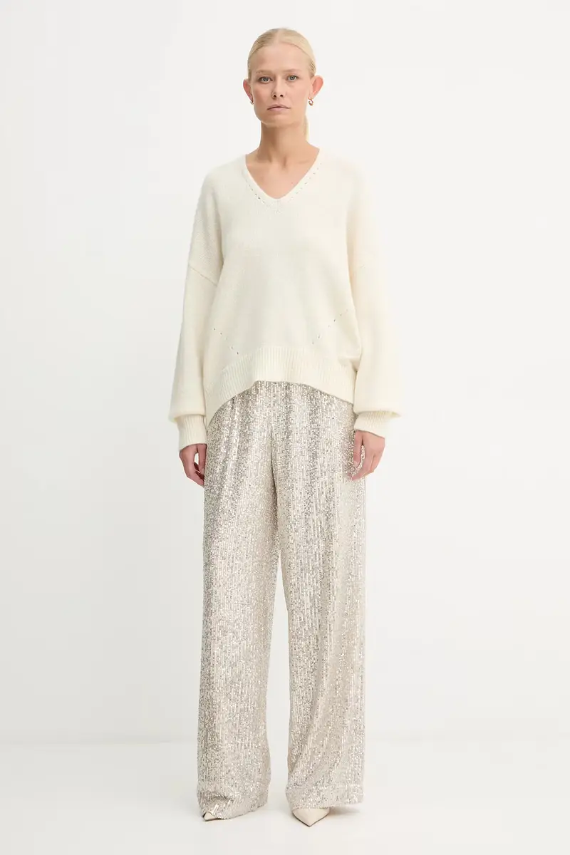 pantaloni donna colore beige 50548327 miniatura 2