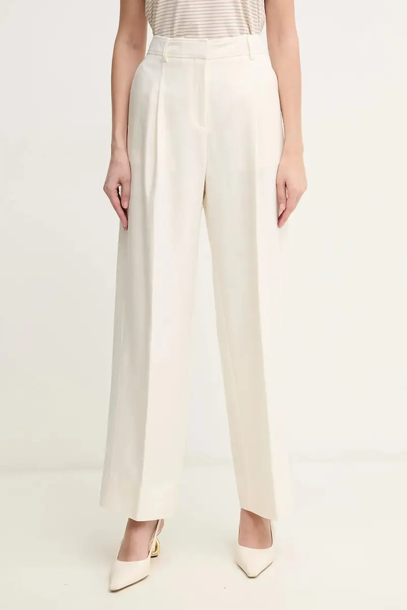 pantaloni in lino misto donna colore beige 50546207