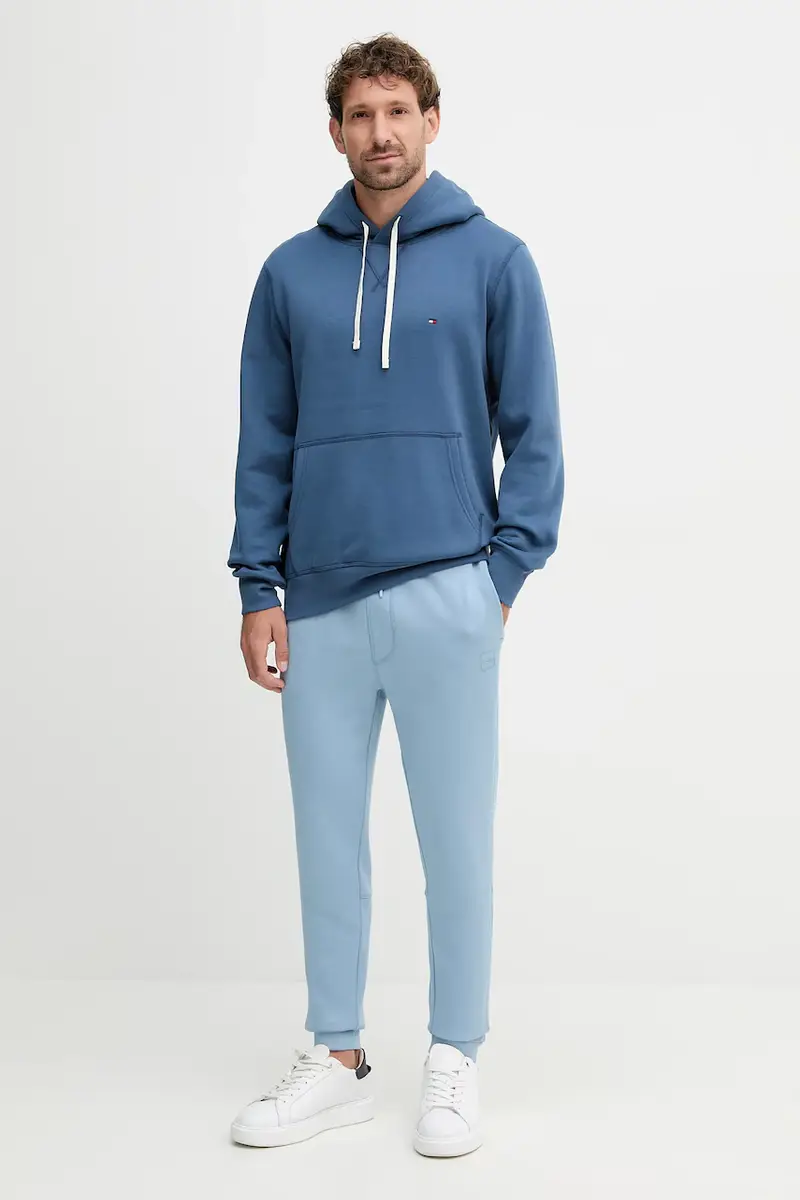 pantaloni tuta di cotone colore blu miniatura 2