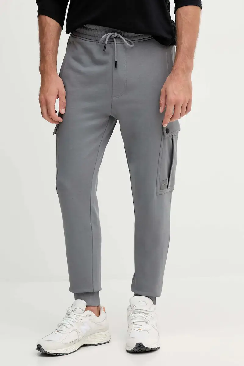 pantaloni tuta di cotone uomo colore grigio 50542917