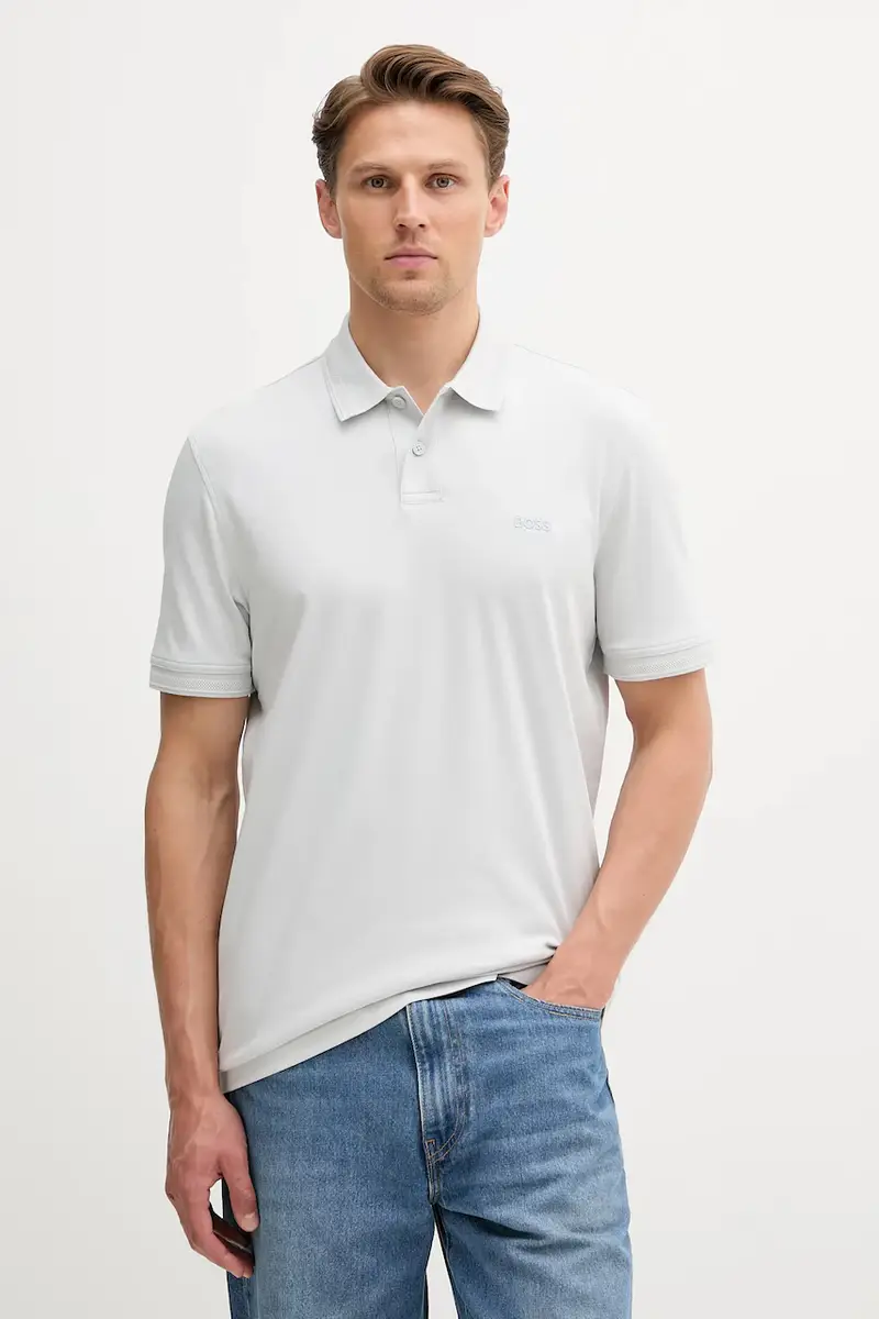 polo in cotone colore grigio 50520109