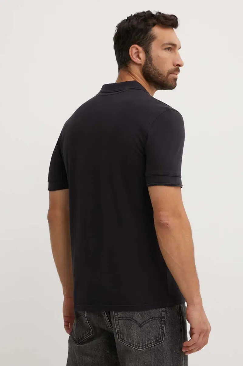 polo in cotone colore nero 50507813 miniatura 2