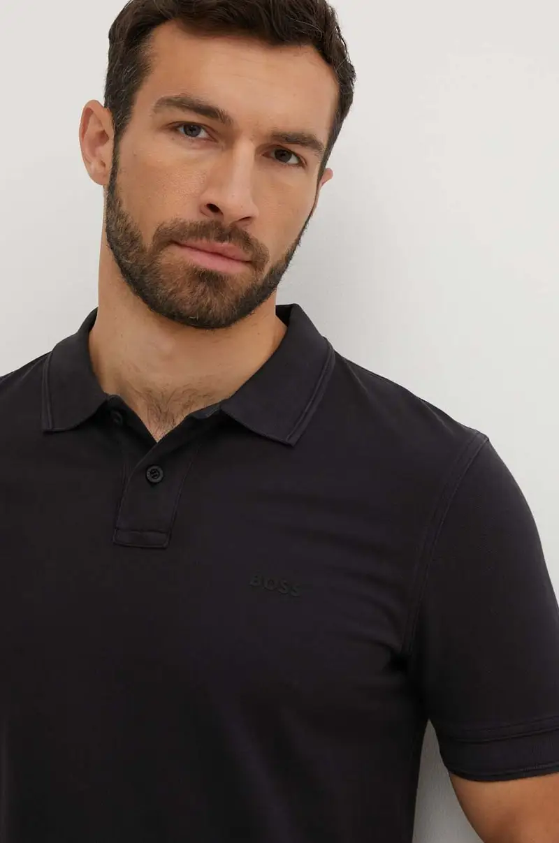 polo in cotone colore nero 50507813 miniatura 3