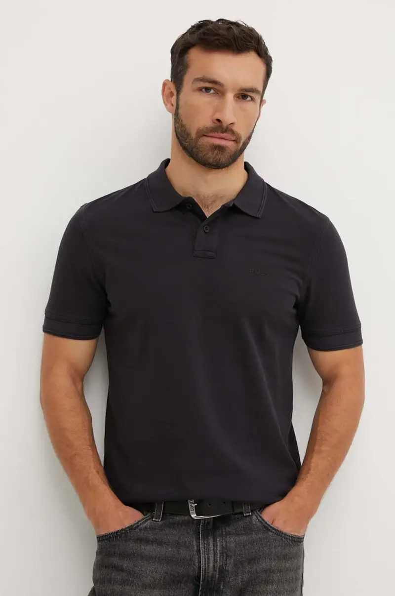 polo in cotone colore nero 50507813