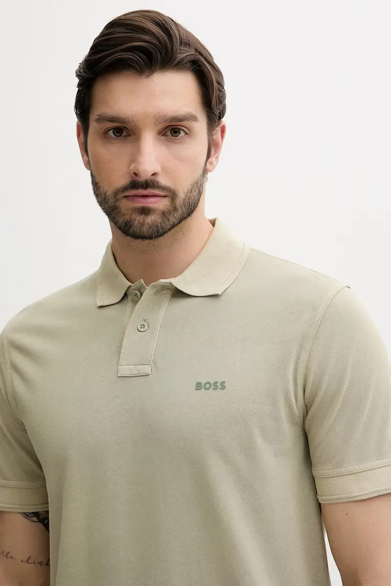 polo in cotone colore nero 50507813 Verde miniatura 3