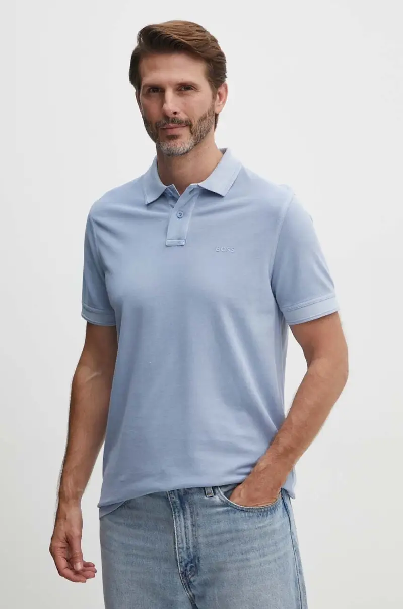 polo in cotone colore turchese 50507813 Blu miniatura 2