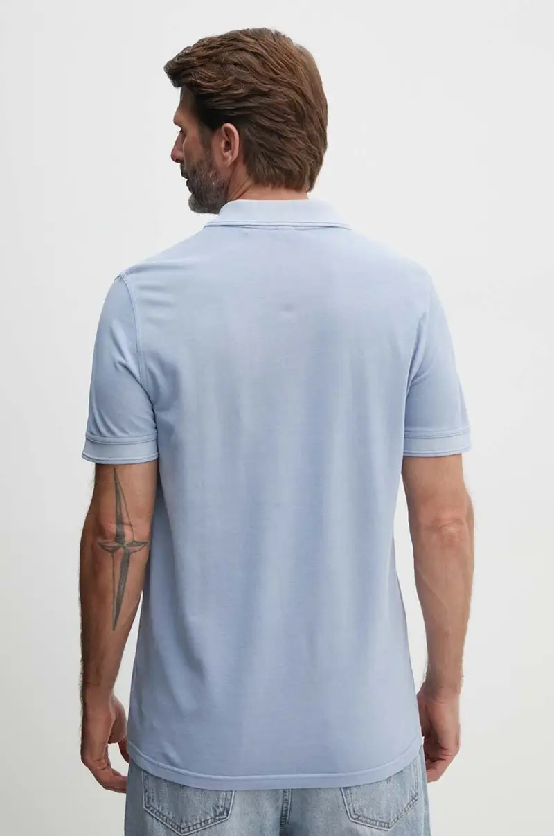 polo in cotone colore turchese 50507813 Blu miniatura 3