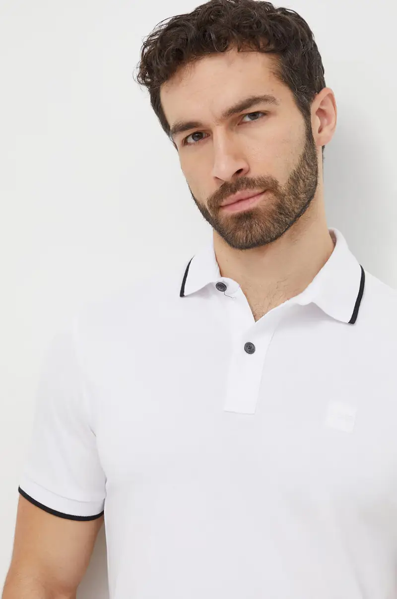 Boss Orange Polo Uomo Bianco 3123964 miniatura 3