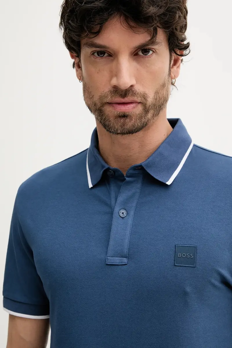 Boss Orange Polo Uomo Blu 3132141 miniatura 3