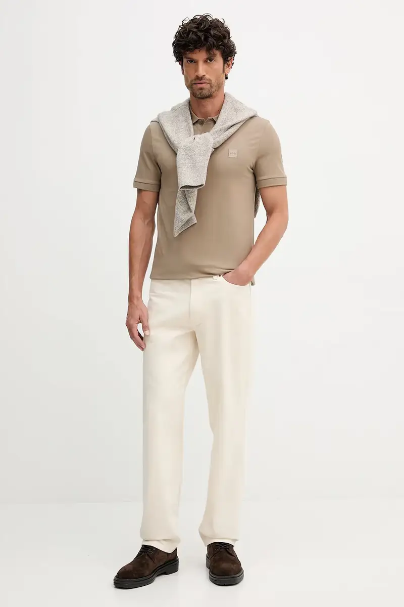 Boss Orange Polo Uomo Beige 3568761 miniatura 2