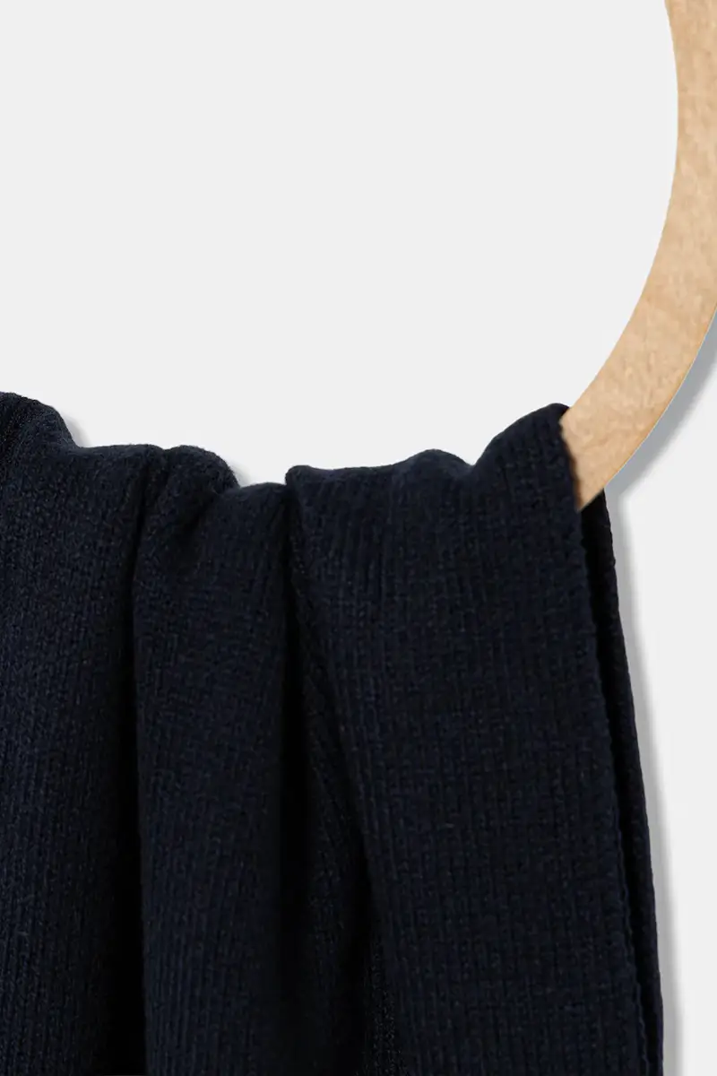 sciarpa in lana colore nero 50522445 Blu navy miniatura 2