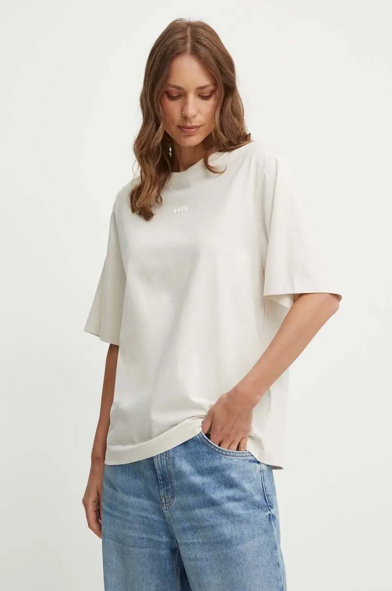 Boss Orange T-shirt Donna Beige 3120886 miniatura 2