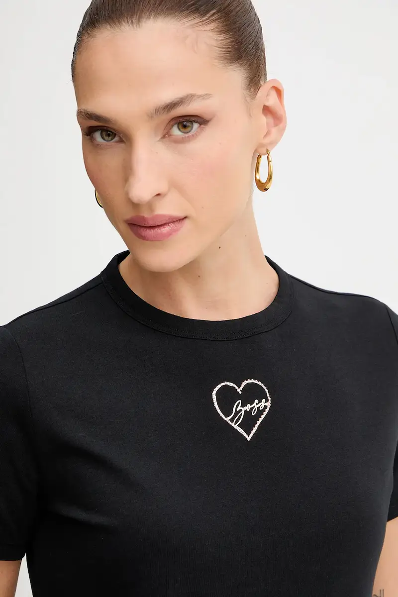 Boss Orange T-shirt Donna Nero 3646057 miniatura 4